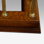 Edwardian oak and brass club fender - Image 7