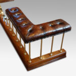 Edwardian oak and brass club fender - Image 6