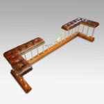Edwardian oak and brass club fender - Image 2