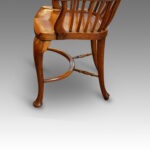 Edwardian oak and leather desk chair - Image 7