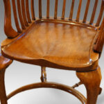 Edwardian oak and leather desk chair - Image 3