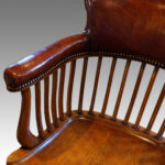 Edwardian oak and leather desk chair - Image 2
