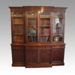Edwardian oak breakfront bookcase