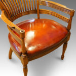 Edwardian oak desk chair - Image 3