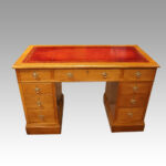 Edwardian oak pedestal desk