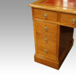 Edwardian oak pedestal desk - Image 8
