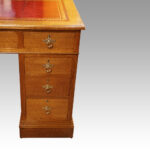 Edwardian oak pedestal desk - Image 6