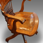 Edwardian oak revolving desk chair Now Sold - Image 4