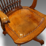 Edwardian oak revolving desk chair Now Sold - Image 5