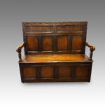Edwardian oak settle