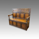 Edwardian oak settle - Image 2