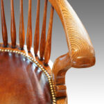 Edwardian oak spindle back revolving desk chair - Image 8