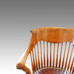 Edwardian oak spindle back revolving desk chair - Image 7