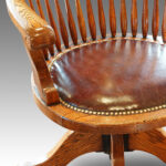 Edwardian oak spindle back revolving desk chair - Image 6