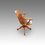 Edwardian oak spindle back revolving desk chair - Image 3