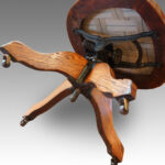 Edwardian oak spindle back revolving desk chair - Image 2