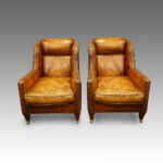 Edwardian leather easy chairs