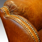 Edwardian leather easy chairs - Image 3