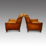 Edwardian leather easy chairs - Image 7
