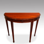 Pair of Edwardian mahogany demi lune console tables - Image 4