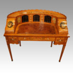 Edwardian satinwood painted Carlton House desk - Image 7