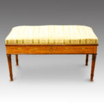 Edwardian satinwood inlaid duet stool
