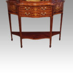 Edwardian inlaid serpentine display cabinet - Image 2