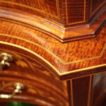 Edwardian inlaid serpentine display cabinet - Image 3