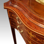 Edwardian inlaid serpentine display cabinet - Image 4