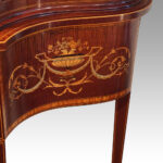 Edwardian inlaid serpentine display cabinet - Image 5