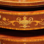Edwardian inlaid serpentine display cabinet - Image 7