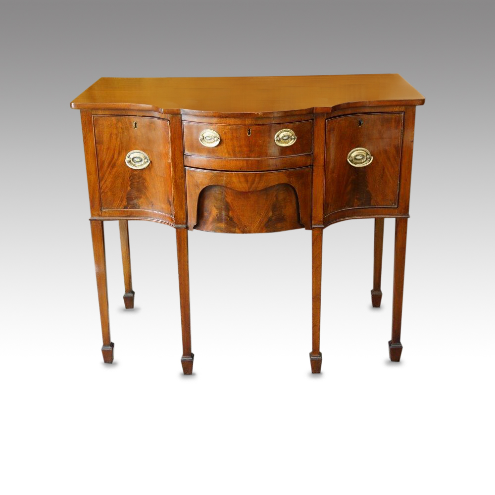 Edwardian-small-mahogany-serpentine-sideboard.jpg Edwardian mahogany serpentine sideboard Now Sold - Image 1