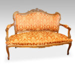 Edwardian walnut French salon seat