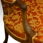 Edwardian walnut French salon seat - Image 6