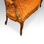 Edwardian walnut French salon seat - Image 3