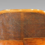 Edwardian walnut and leather bergere sofa - Image 12