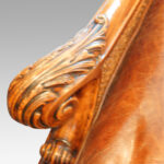 Edwardian walnut and leather bergere sofa - Image 11