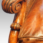 Edwardian walnut and leather bergere sofa - Image 8