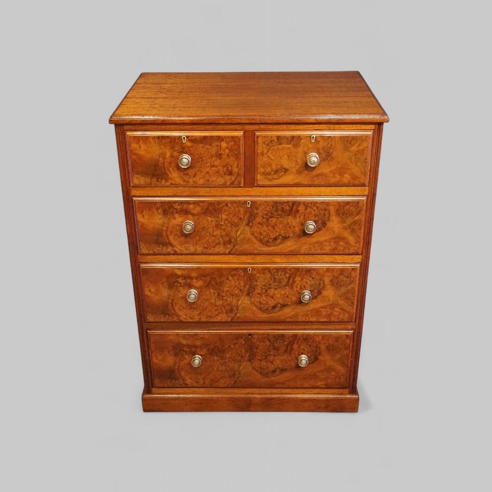 Edwardian-walnut-chest-of-drawers-1.jpg Edwardian walnut chest of drawers - Image 1