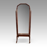 Edwardian walnut cheval mirror