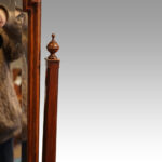 Edwardian walnut cheval mirror - Image 6