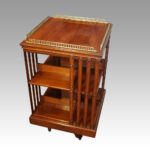 Edwardian walnut revolving bookcase