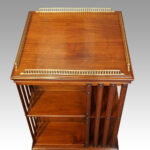 Edwardian walnut revolving bookcase - Image 6