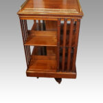 Edwardian walnut revolving bookcase - Image 4