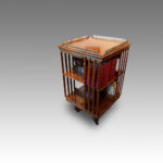 Edwardian walnut revolving bookcase - Image 5