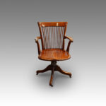 Edwardian walnut revolving desk chair