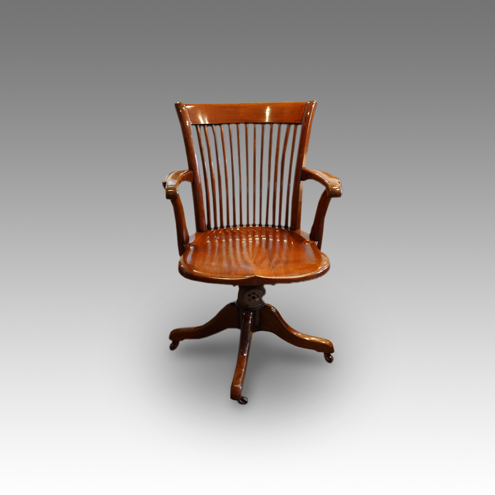 Edwardian-walnut-revolving-desk-chair-1.jpg Edwardian walnut revolving desk chair - Image 1