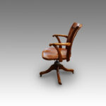 Edwardian walnut revolving desk chair - Image 2