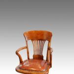 Edwardian walnut revolving desk chair - Image 2