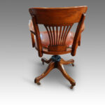 Edwardian walnut revolving desk chair - Image 4